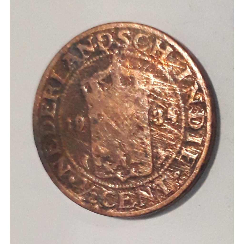 "Alvin" Koin 0,5 cent Nederlandsc indie 1934 (angka)