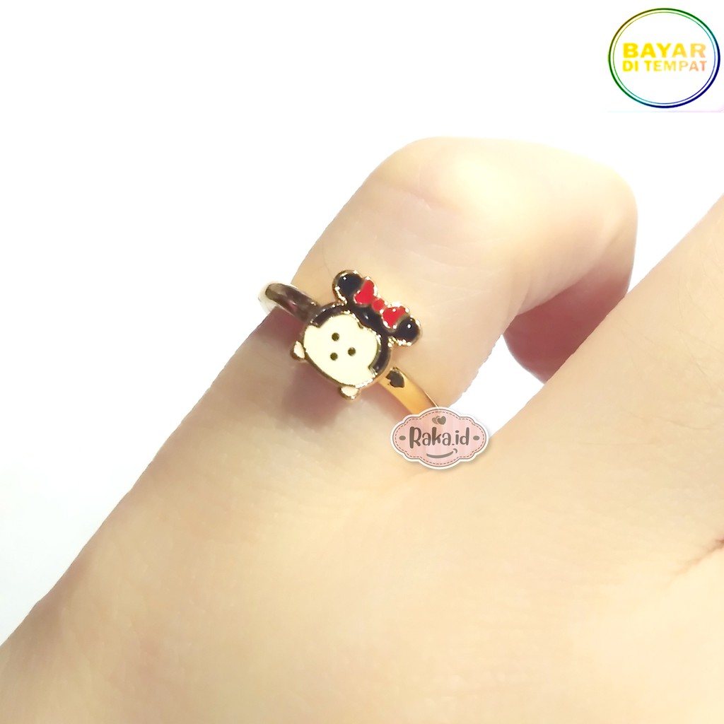 Raka Acc - 1 pcs Cincin Anak Xuping MINNIE MICKEY MOUSE Tsum Tsum Perhiasan Anak Lapis Emas 18k 415