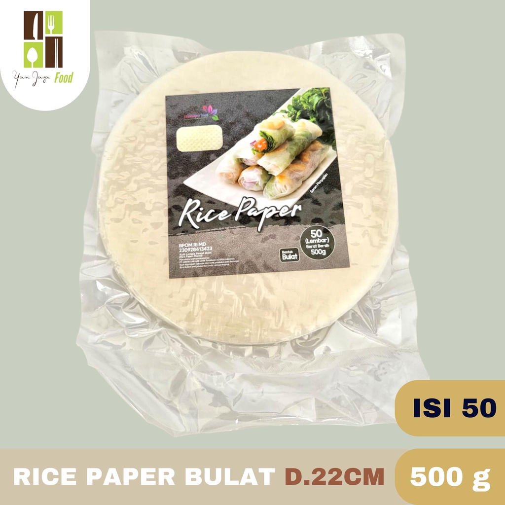 Rice Paper Kulit Transparant Lumpia Vietnam 22cm [isi 10/20/30/40/50/100]