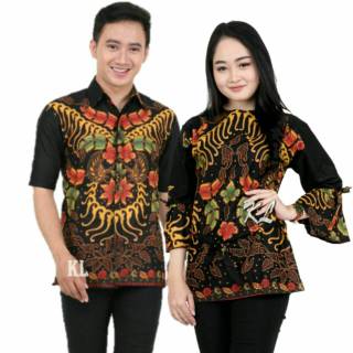  BAJU  BATIK COUPLE  MODERN MONALISA GENES MERAH BIRU UNGU 