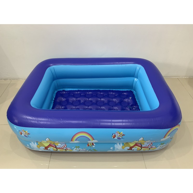 FREE POMPA MANUAL !!! KOLAM RENANG ANAK BENTUK PETAK BAHAN PVC KARET TEBAL UKURAN 110 X 85 X 30CM