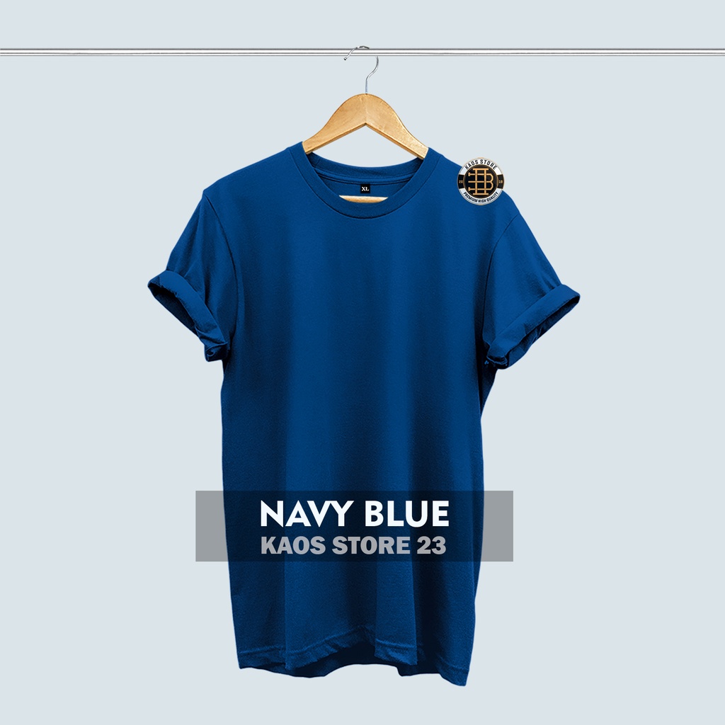 KAOS POLOS PRIA COTTON COMBED 30S-Navy