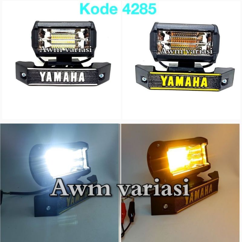 [PAKET]Lampu Tembak Sorot 24 Volt 2 Warna Putih Kuning made 2 susun PLus Breket RX king