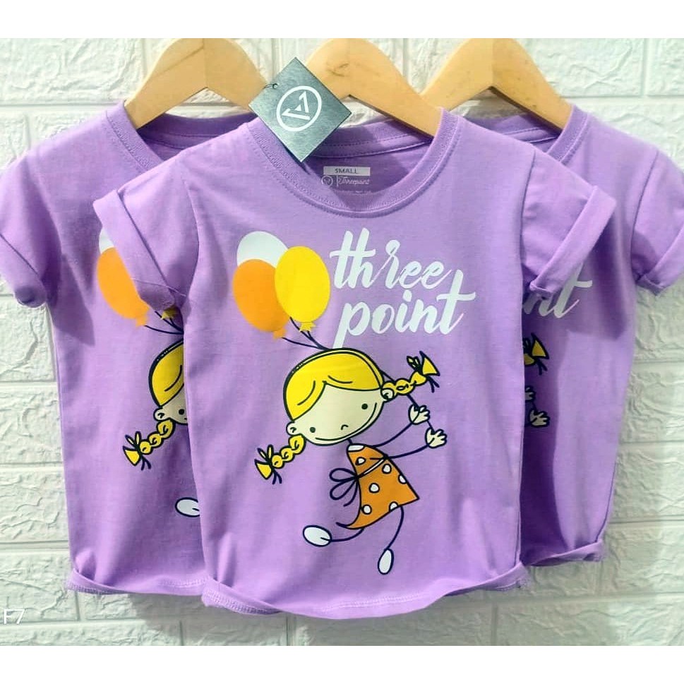 TERLARIS KAOS DISTRO  ANAK CEWEK THREE POINT ORIGINAL