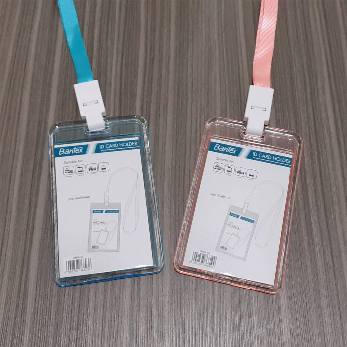 

ID Card Holder Transparent Potrait + Lanyard Bantex 8868