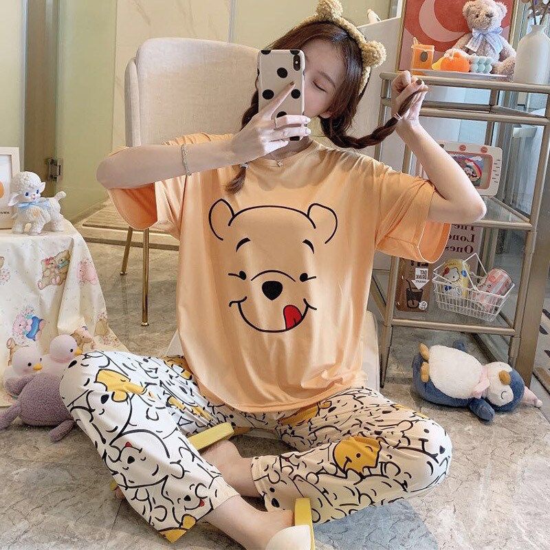 ✅𝐅𝐎𝐈𝐒𝐒® Baju Tidur Set Piyama 3 in 1 Wanita Celana Panjang Pendek Import Fashion Korea 4003