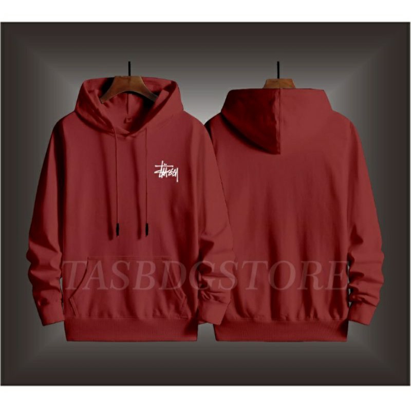TERMURAH  COD Jaket Sweater Hoodie Pria Distro stussyOriginal Big Size Jumbo M - XXL