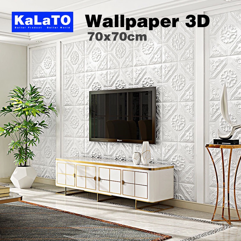 (KaLaTO) Wallpaper 3D FOAM / Wallpaper Dinding 3D Motif Foam Batik Bunga More High Quality / Wallfoam 3D-6