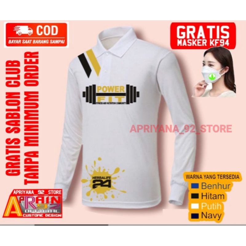 KAOS BAJU HERBALIFE WANITA LENGAN PANJANG KAOS JUMBO OVERSIZE LACOST AP00016 POLO HERBALIFE POWER FI