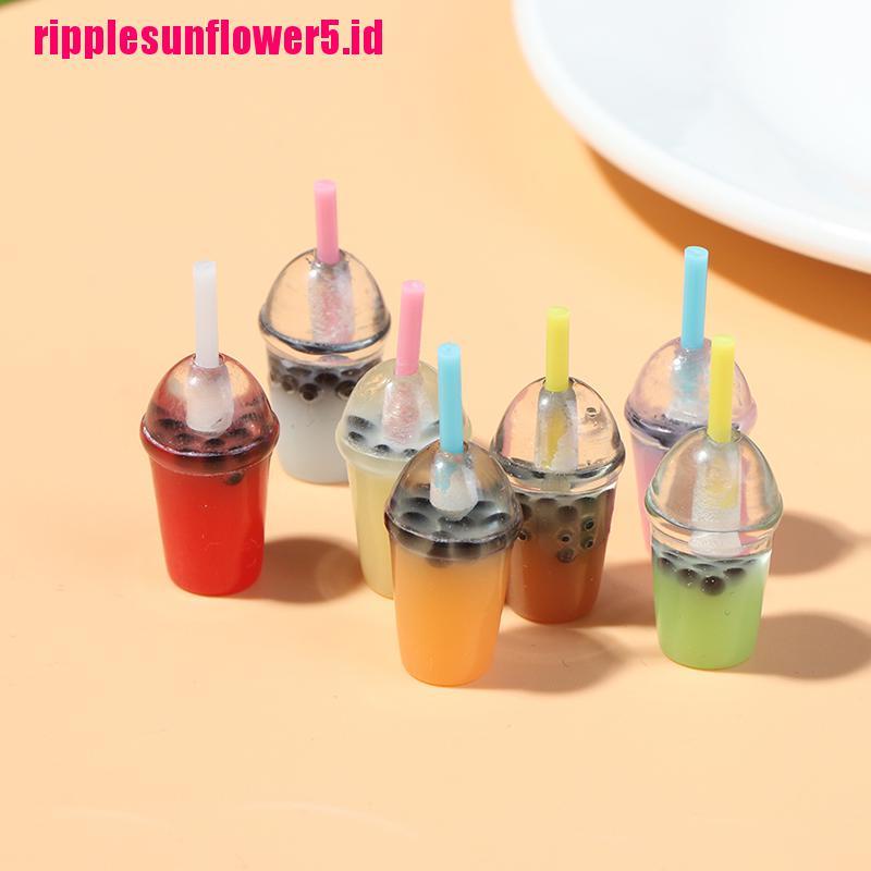 5pcs / set Mainan Miniatur Gelas Pearl Milk Tea Skala 1: 12 Untuk Aksesoris Rumah Boneka