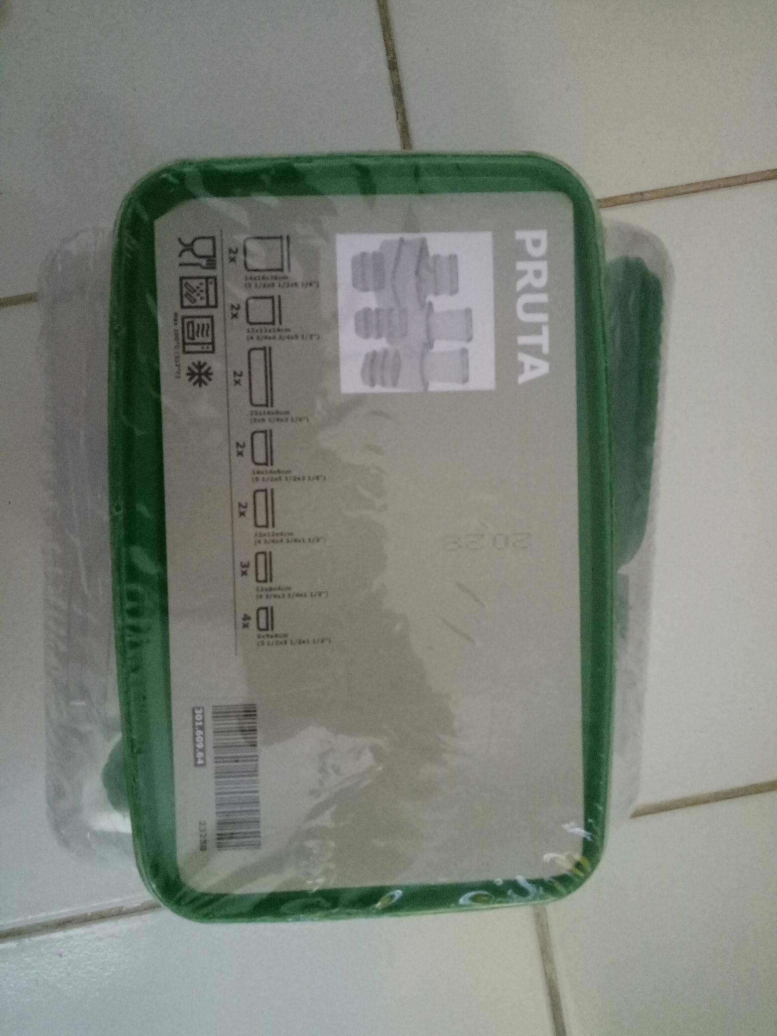 Tempat Kontainer Makanan/ Wadah Set Simpan Makanan Isi 17pc, Hijau Pr958