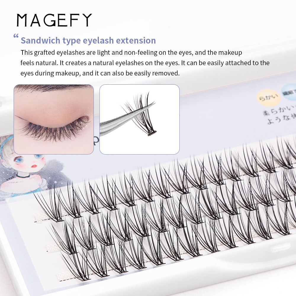 MAGEFY Bulu Mata Tanam Eyelash Extension Natural Knot Free Eye Lashes Bulu Mata Ekstensi Alami 80003