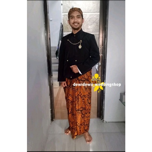 Full Set Baju Adat Jawa / Baju Manggolo / Pagar Bagus, Motif Semenromo