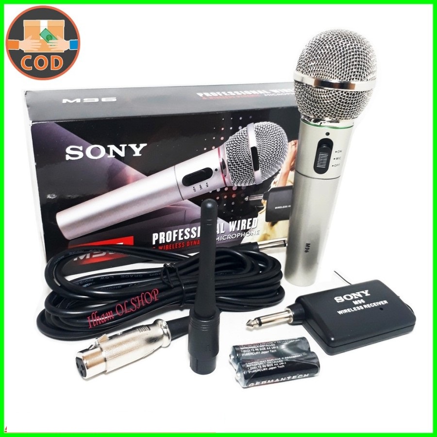 Sony mic/mik M96/779 Microphone Bisa wireless dan kabel 2IN1