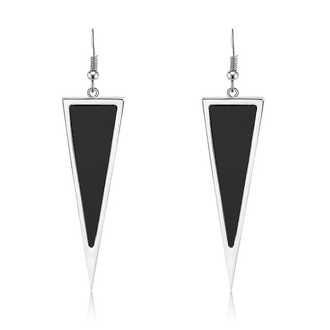 LRC Anting Tusuk Fashion Triangle Shape Decorated Earrings