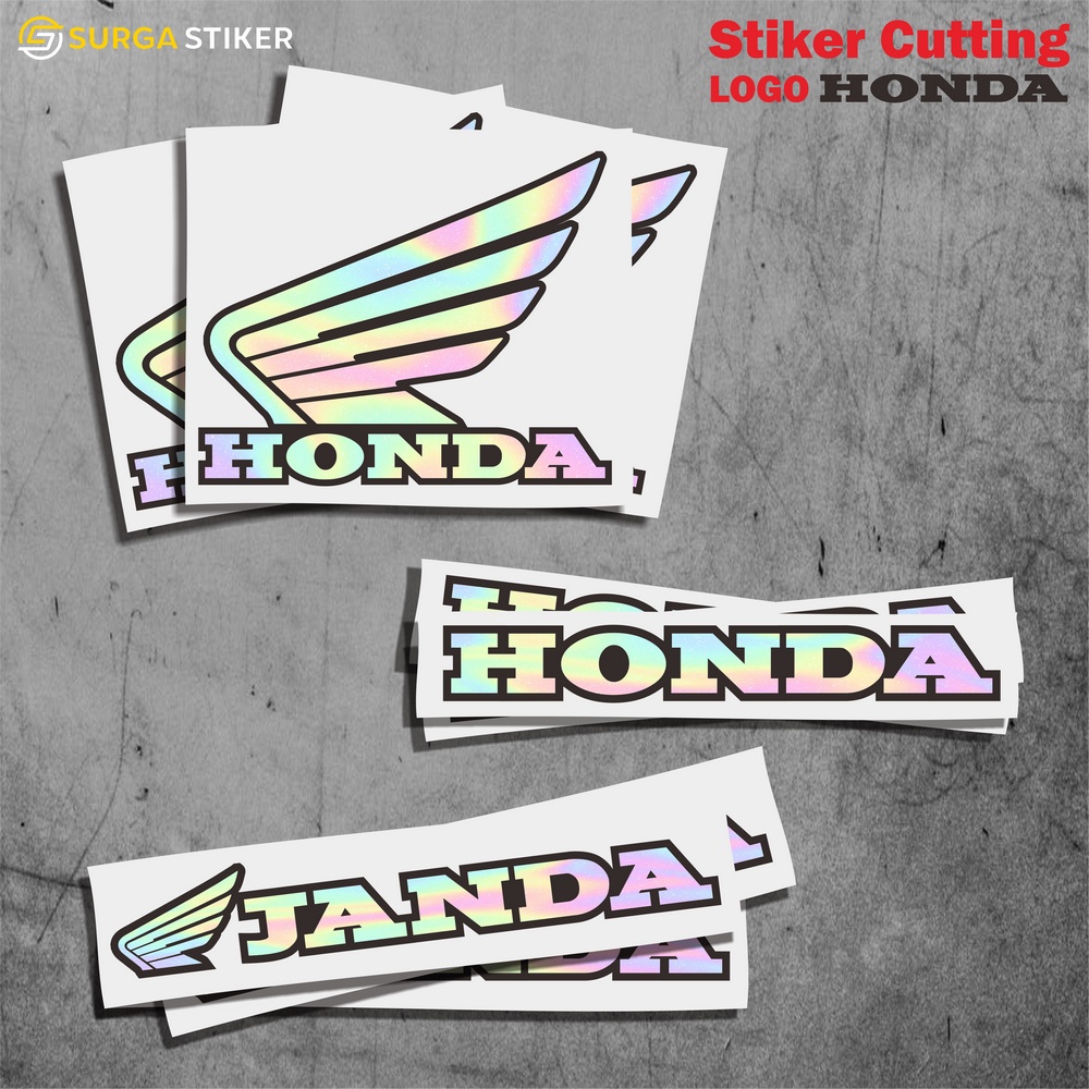 Jual stiker honda 2pcs sticker tulisan honda cutting hologram list ...