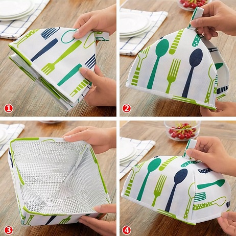 Tudung Saji Lipat dengan Lapisan almunium Foil  / Penutup makanan foil aluminium /Share: Favorit (89) Tudung Saji Lipat Aluminium Foil Food Cover Serbaguna Penutup Makanan Tahan Panas Dingin Anti Debu