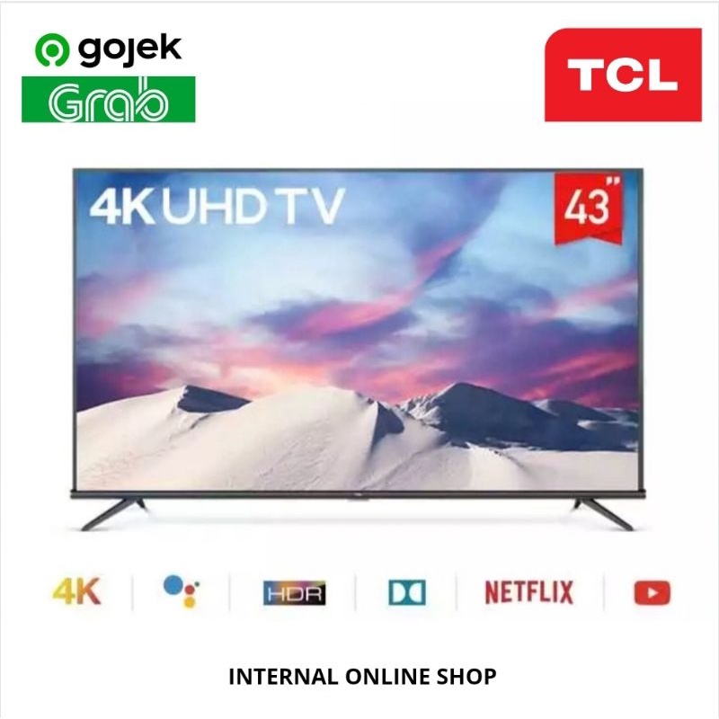 TCL 43A8 Smart TV 43 Inch Android TV UHD 4K Garansi Resmi