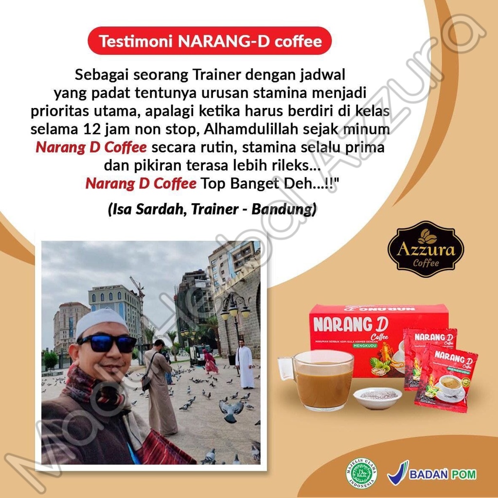 

Narang D Coffee dari Madu Azzura 1 Box Isi 20 Sachet @23 gram - Minuman Serbuk Kopi Gula Krimer dengan Mengkudu - Minuman Kopi Herbal