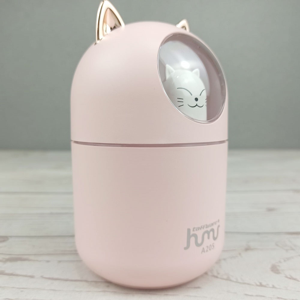 G8A taffware humi humidifier pelembab udara aromatherapy oil diffuser cute cat design 300ml - a205 - pink Or-i