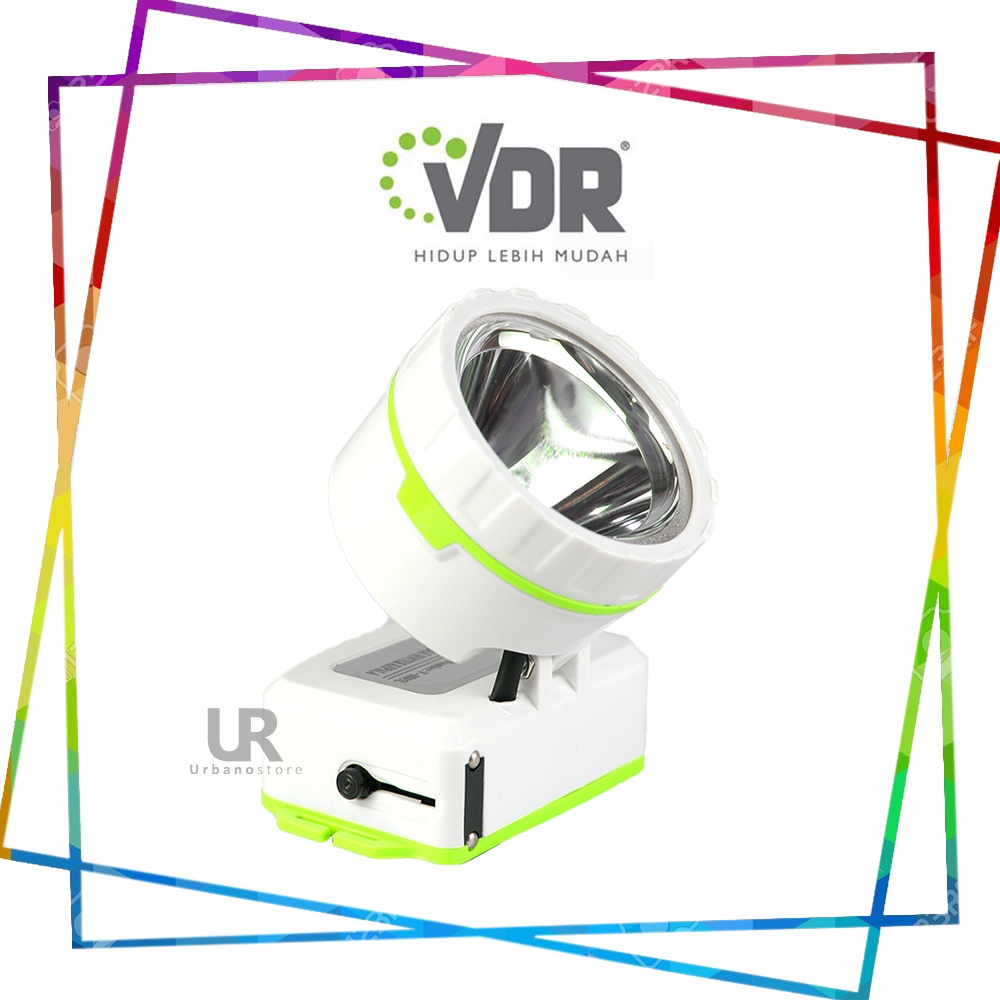 Senter Kepala LED Cahaya Putih VDR V-8805L Lampu Rechargeable Sorot High Power Emergency Head Lamp