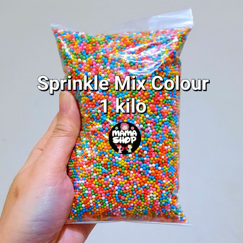 1kg Sprinkle Trimit Gula Spikel Warna Warni Mix Colour Confetty Tabur Gula Dekor Icing Sugar 1000 gr