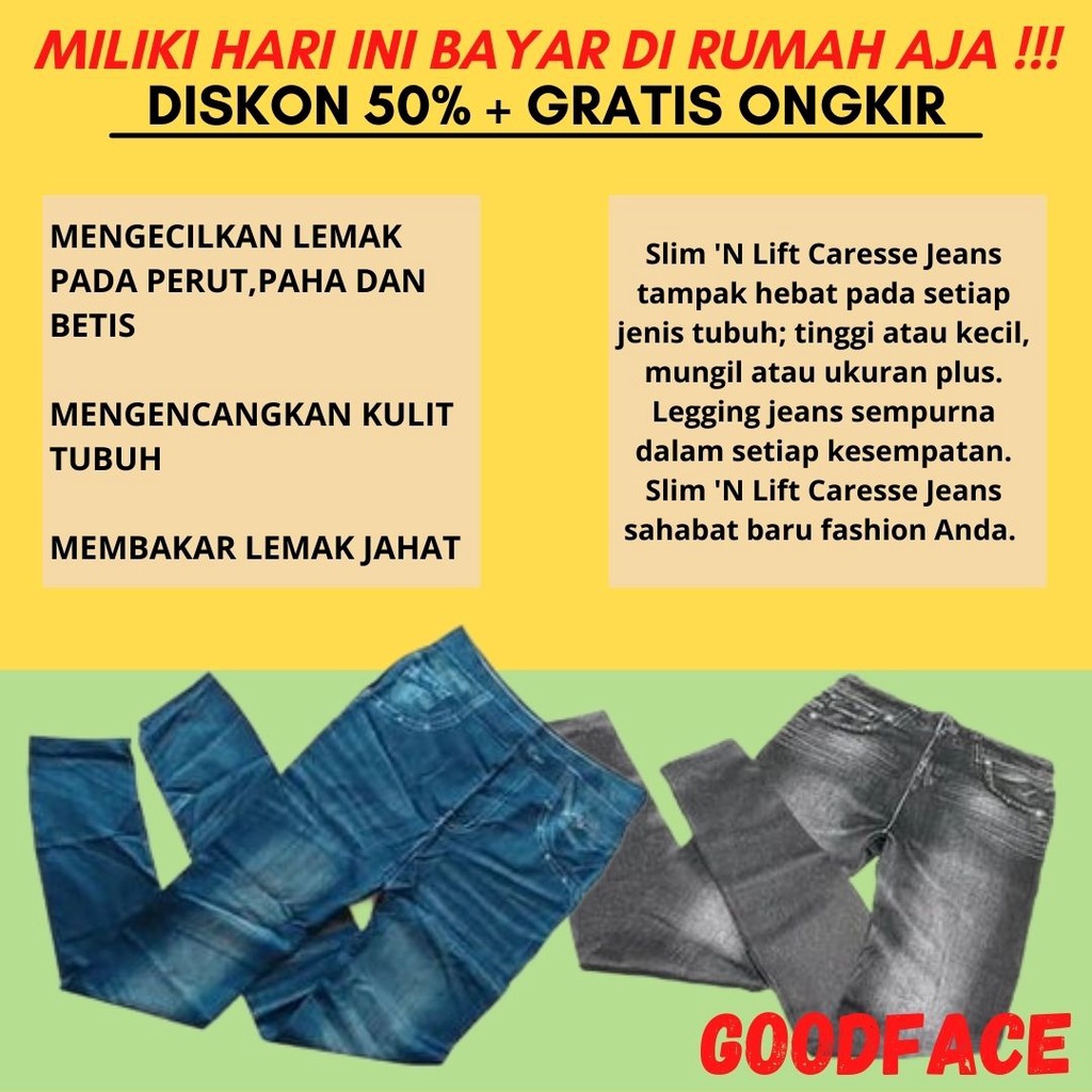 SLIM N FIT CARESSE JEANS - SLIMMING JEANS - LEGGING JEANS - Hitam