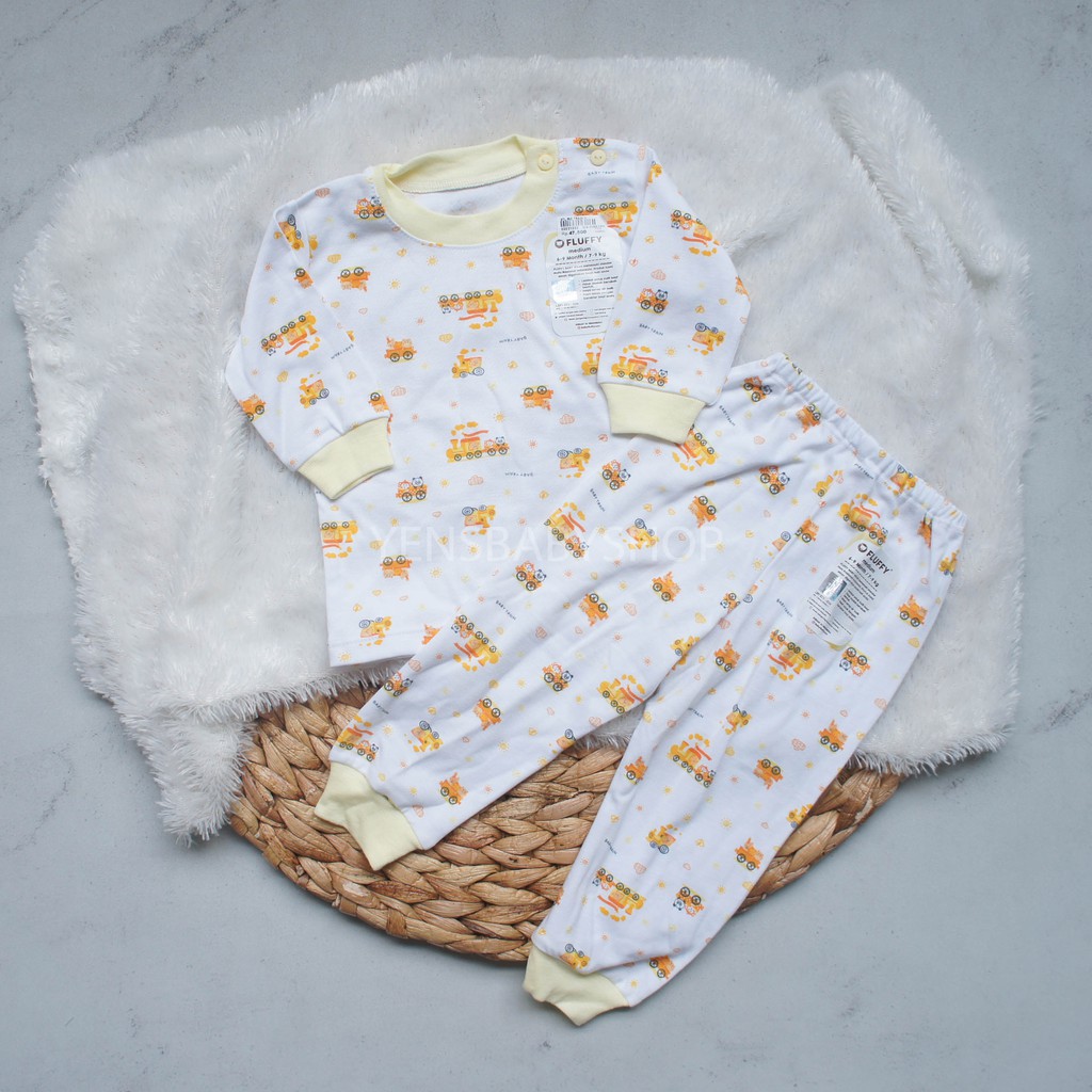 FLUFFY Setelan Panjang Baby - Motif Train