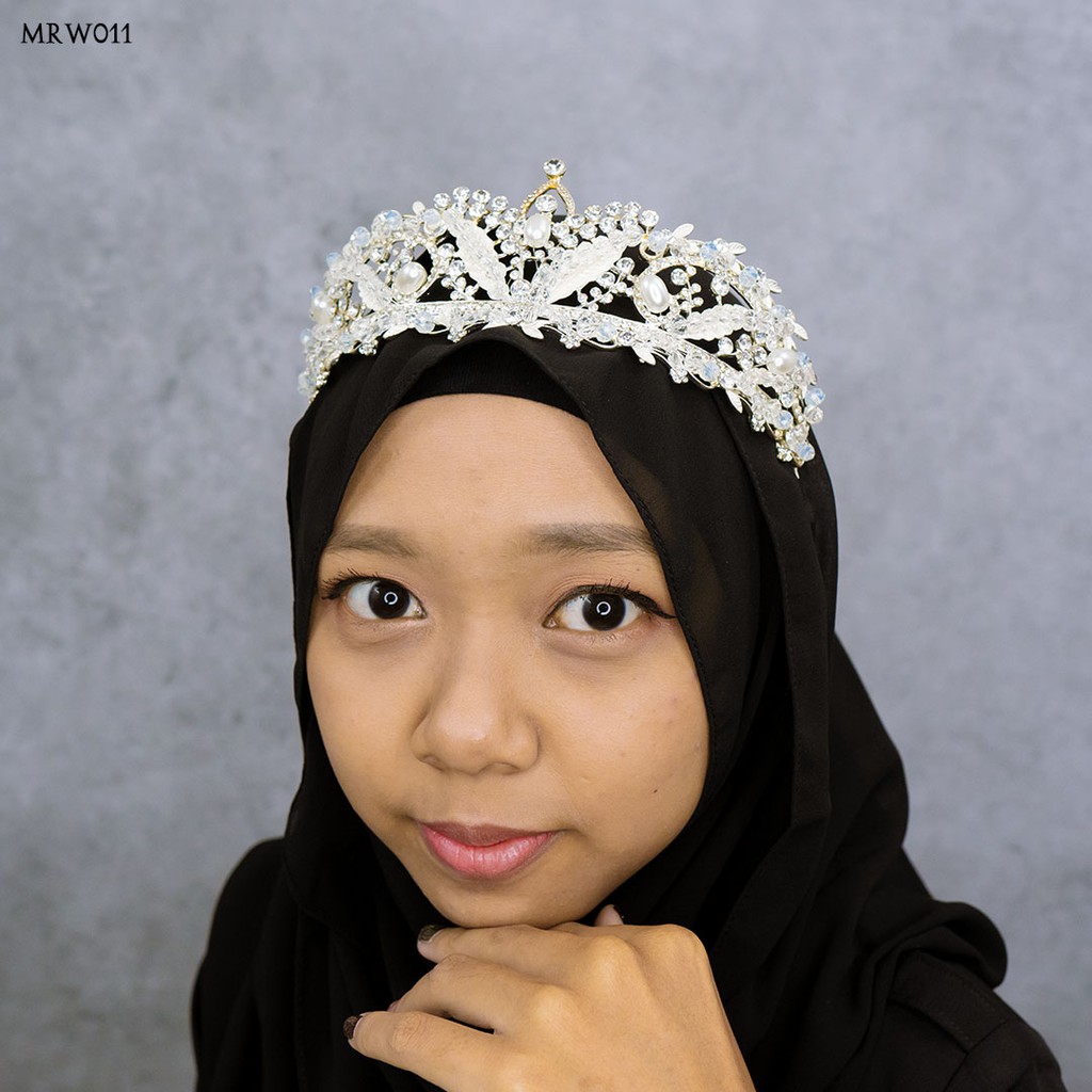 [STOCK TERBATAS] MAHKOTA HIJAB PESTA BRIDAL AKSESORIS WANITA SILVER MRW011