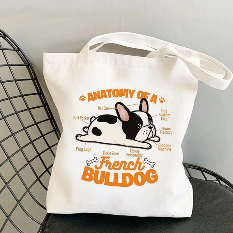 MYSTIQUE.ID-TOTE BAG FRENCH BULLDOG LUCU DAN AESTHETIC