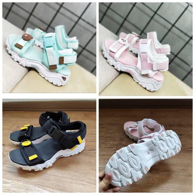 Sepatu Skechers Sketcher Skecher Wanita Sandal Sepatu D Lites / Lengkap Box