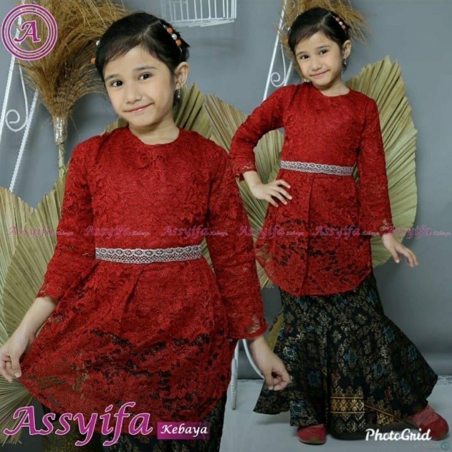 ""SAKILA kebaya Aurora - Kebaya Anak Perempuan - Baju kebaya Anak Perempuan - kebaya anak umur 12 ta