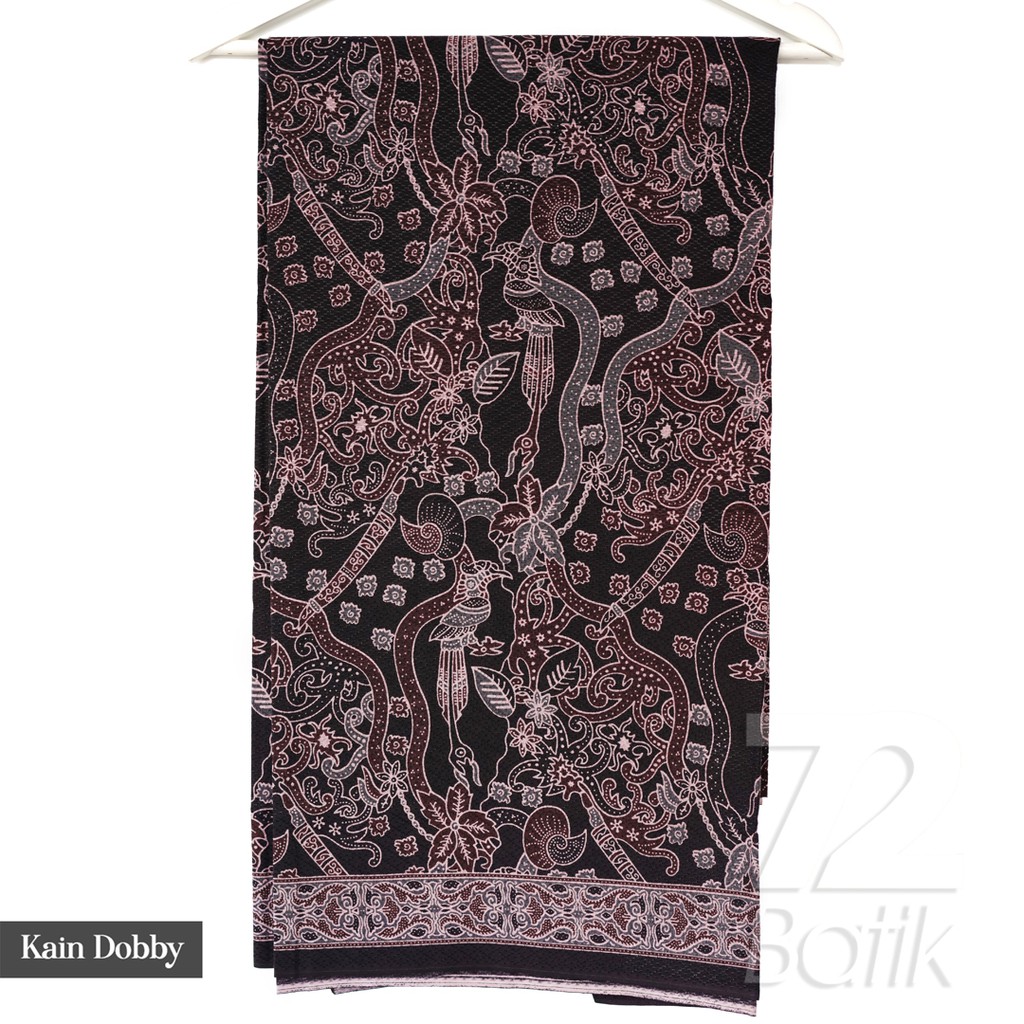 BAHAN BATIK PREMIUM Dobby Motif Burung Asmat Warna Hitam Ireng Item Dolbi Dobi Doby 723750 Cap 72 Jarik Jarit Samping Kebat Panjang Batik Dobby Modern Premium Bahan Seragam Batik Pernikahan Kantor Keluarga Murah Kamen Jadi Batik Bali Lembaran