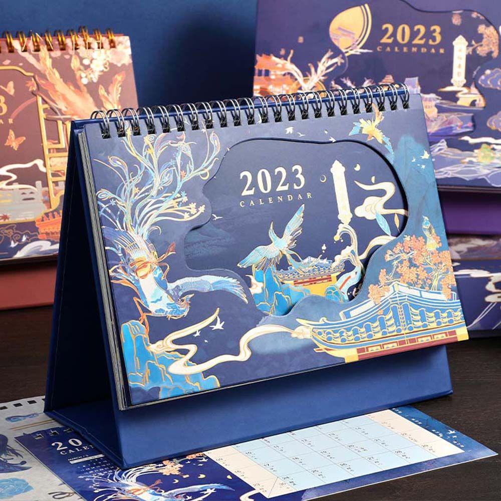 REBUY Rebuy 2023kalender Warna-Warni Siswa Perencana Mingguan Alat Kantor Gaya Kuno Jadwal Organizer Desktop Stationery