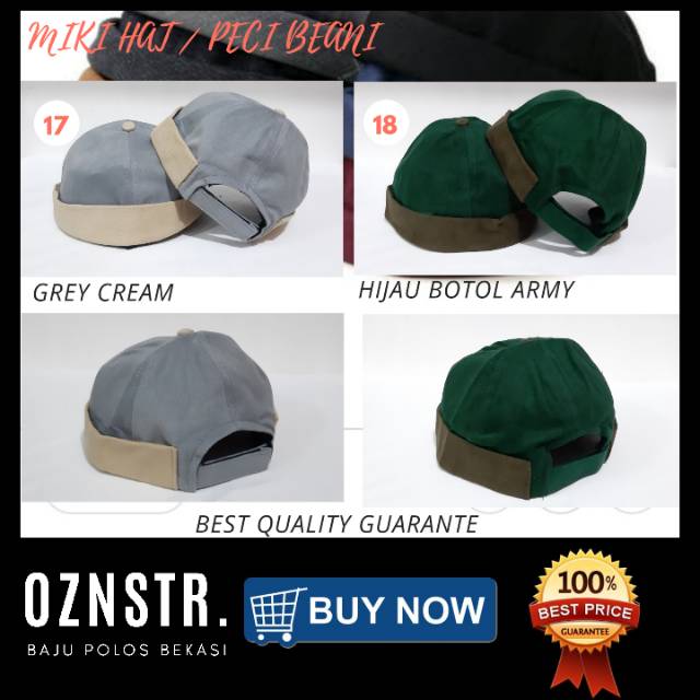 Peci beanie Topi miki hat polos hijrah