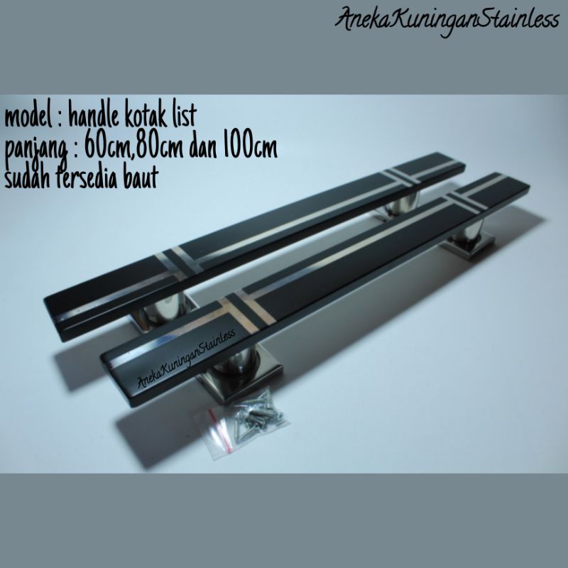 handle pintu / gagang pintu / gagang pintu rumah / handle pintu rumah panjang 60cm 80cm 100cm Hitam