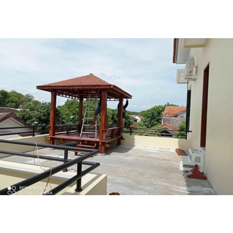 Gazebo Minimalis Kayu Glugu