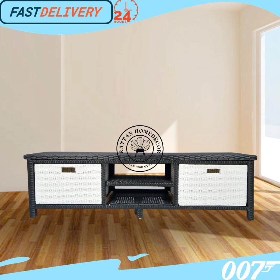 BUFFET LEMARI TV DAN 2 LACI SIMPEL ROTAN SINTETIS TERLARISS...,,,,,