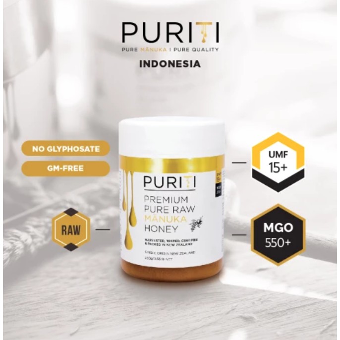 

Puriti Raw Premium Manuka Honey UMF 15+/MGO 550+ 250 gr