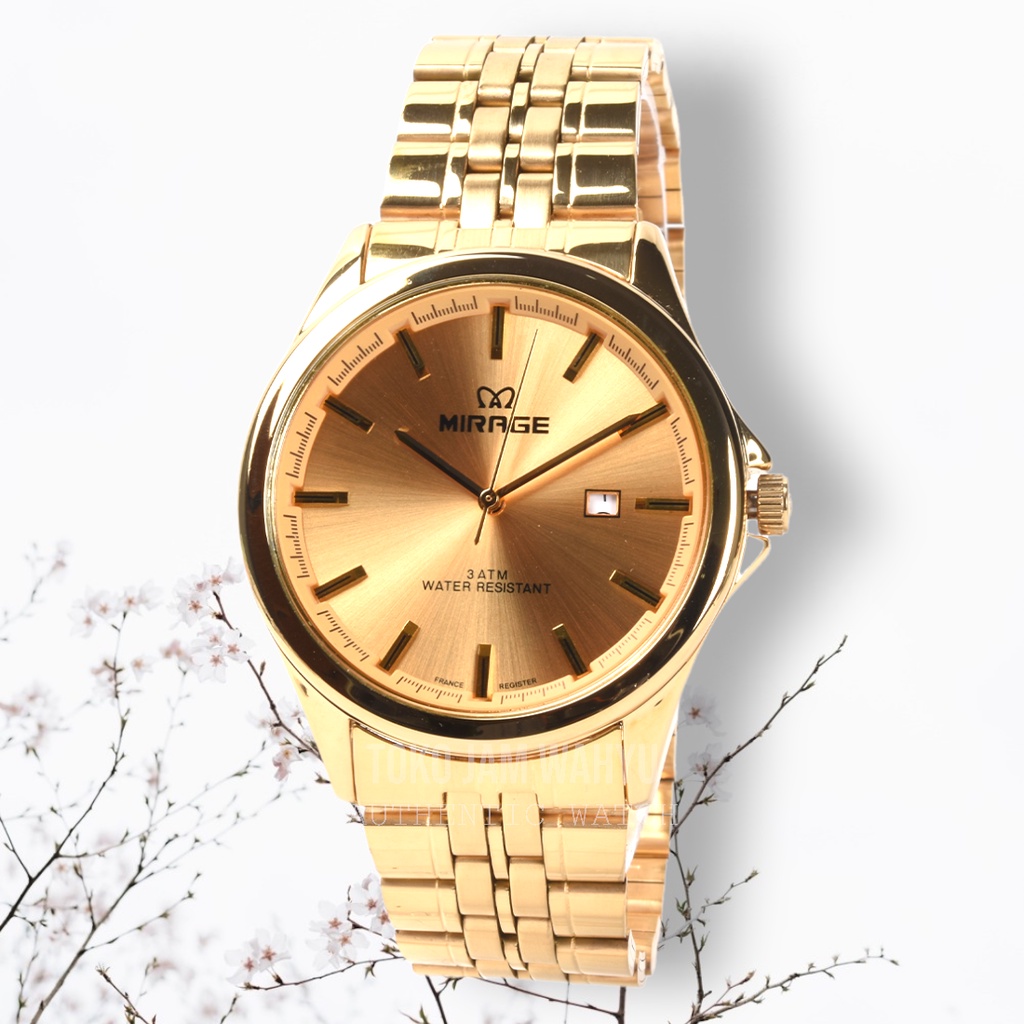 Mirage 8709M-C Jam Tangan Pria - Gold - Stainless Steel