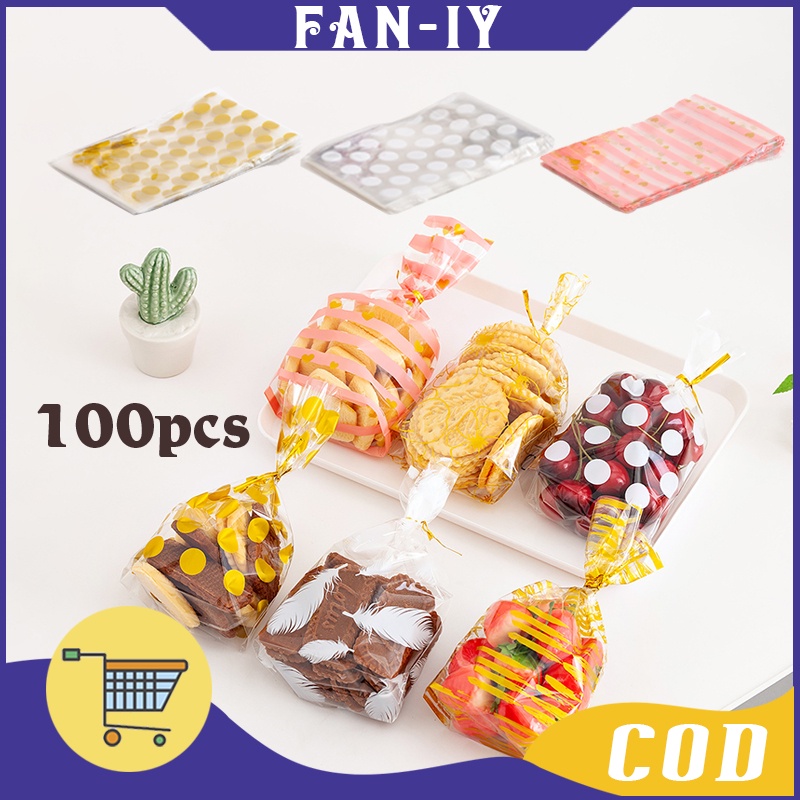 

Plastik Bungkus Makanan Lucu Premium 100Pcs Kertas Bungkus Roti Dengan Pita Emas