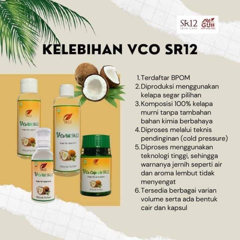 SR12 VCO Virgin Coconut Oil - 100% Pure Minyak Kelapa Murni - Minyak Serbaguna