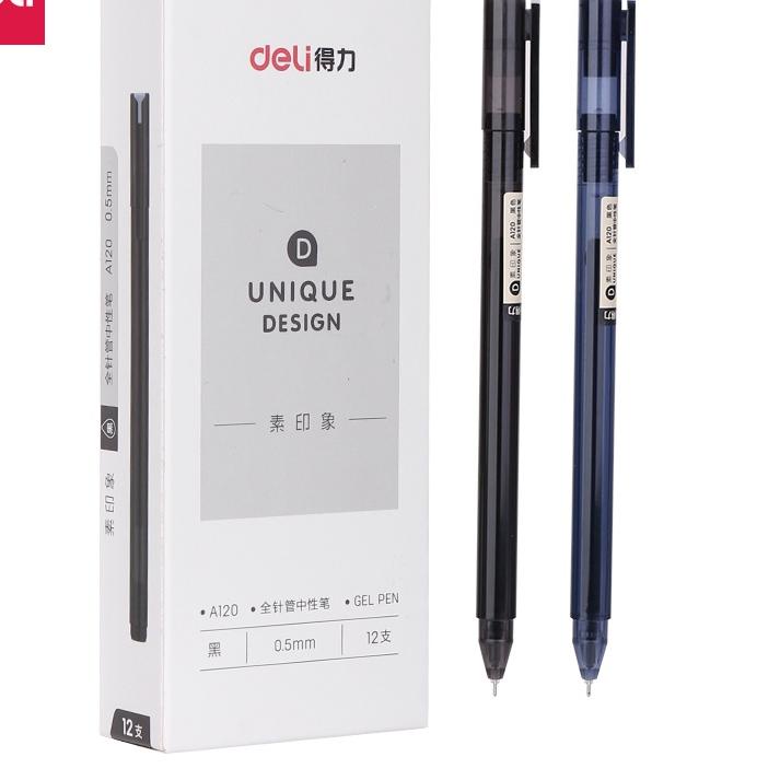 

Paling Disukai ❀ Deli Gel Pen / Pulpen Gel 0.5mm Tinta Hitam Isi 12 Desain Unik A120,,,