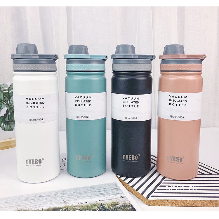 Tyeso Korean Style Stainless Steel Vacuum Insulates Sport Drink Bottle 530ml