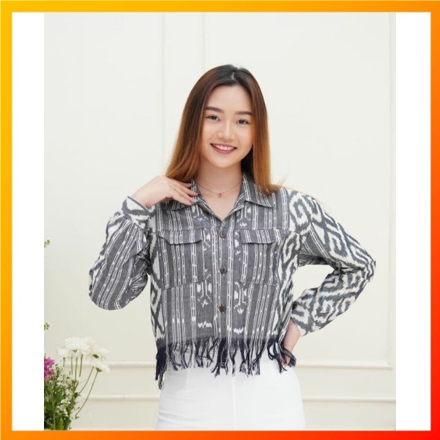 baju batik tenun baju tenun midi - baju tunik midi simple