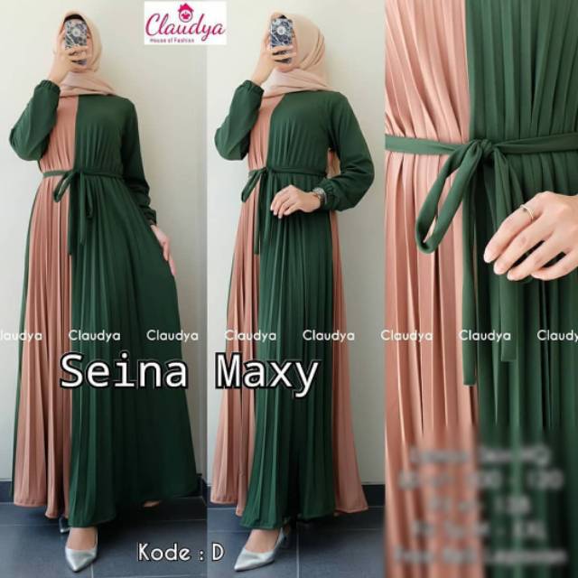  DRESS  SEINA MAXY TERBARU DRESS  PLISKET PAKAIANWANITA 