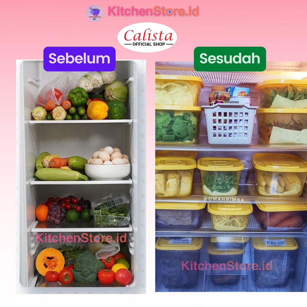 CALISTA OTARU SMOKE SEALWARE FOOD CONTAINER TOPLES PLASTIK SET KOTAK PENYIMPANAN BUMBU KULKAS SERBAGUNA FOOD PREPARATION FOOD ORGANIZER FOOD STORAGE WADAH KOTAK MAKANAN