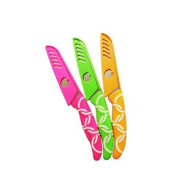 Pisau apel/pisau stainless sarung motif apel