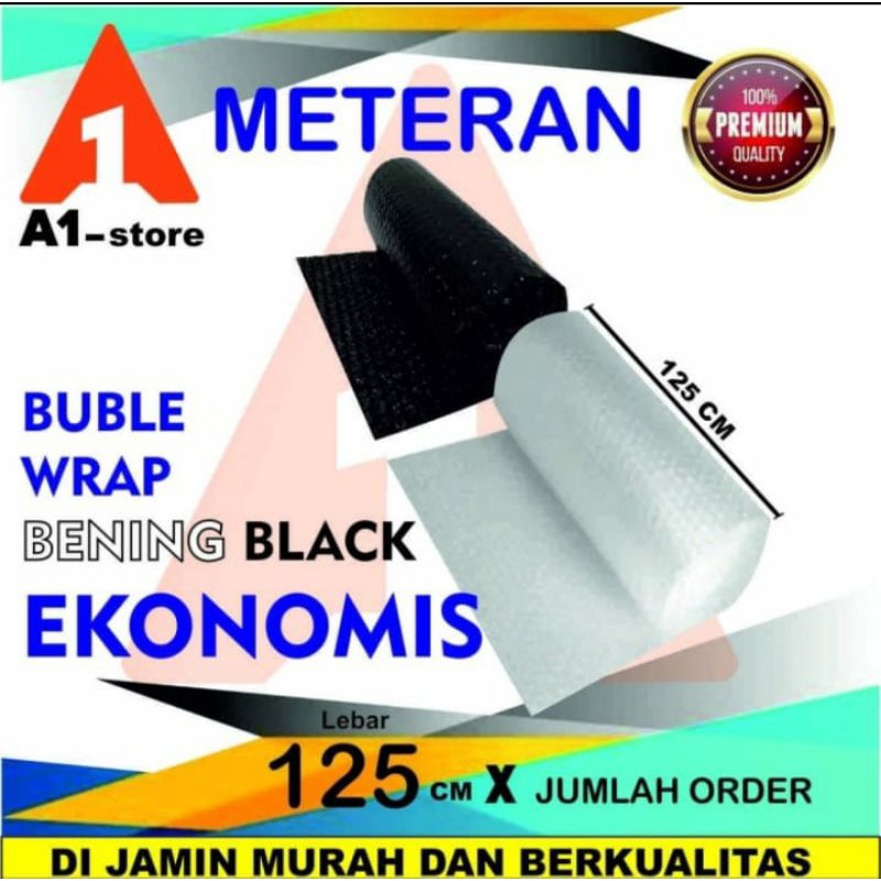 

PLASTIK BUBLE WRAP EKONOMIS ECERAN 125 CM X METER PESANAN / BUBBLE WRAP BUBLEWRAP BENING HITAM