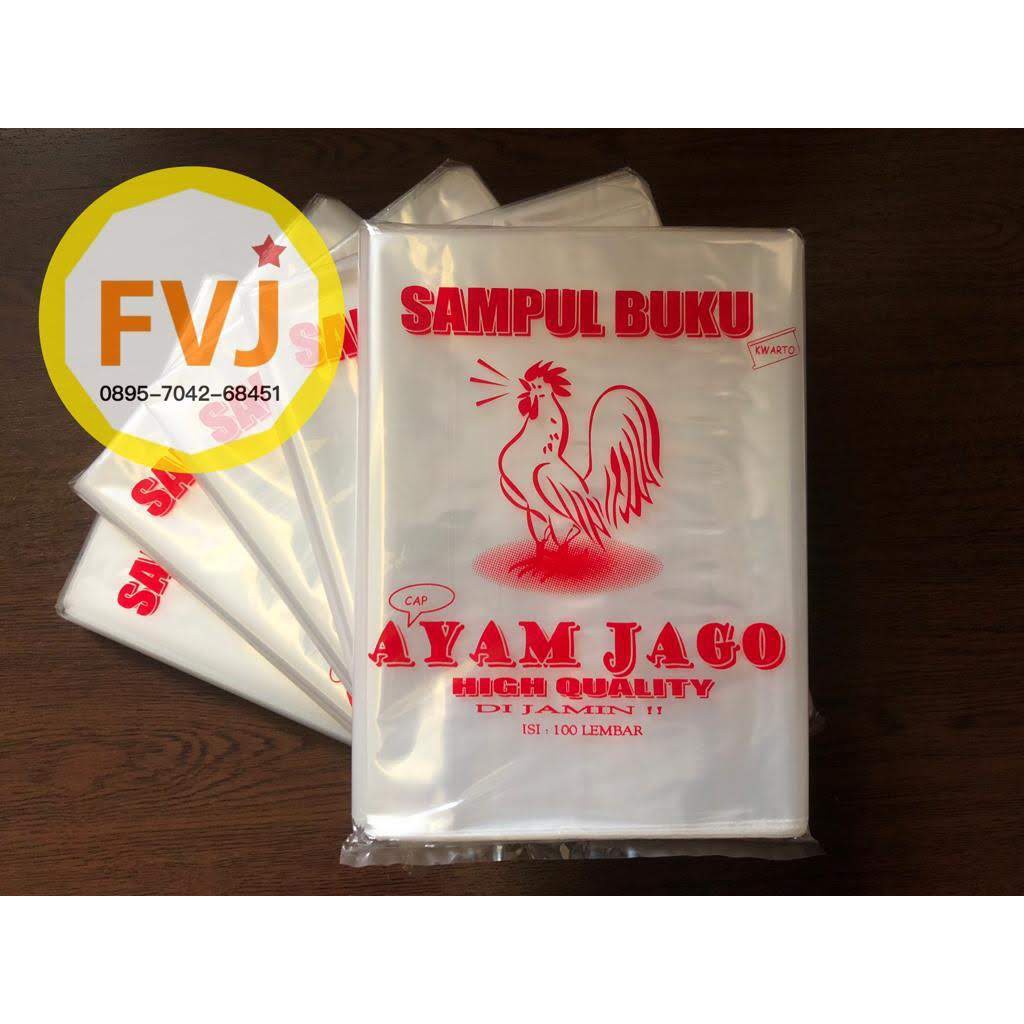 

100 lembar Sampul buku PLASTIK ukuran kwarto quarto